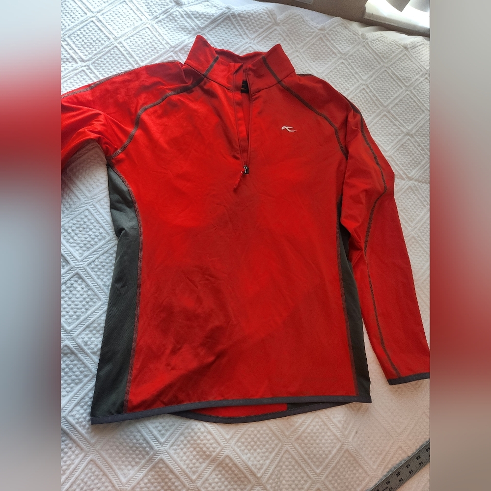 Kjus Red and Gray Long Sleeve Pullover